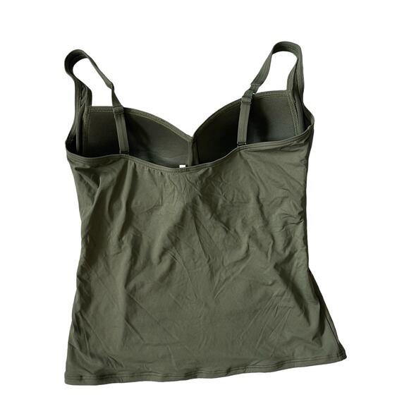 Sea Level Eco Essentials Twist Front A-DD Cup Singlet Top Adjustable Khaki SZ 12 - Picture 3 of 7